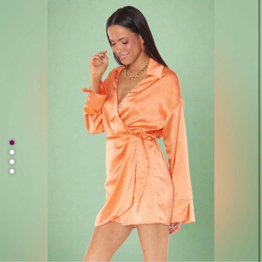 Show Me Your MuMu Orange Satin Mini Dress